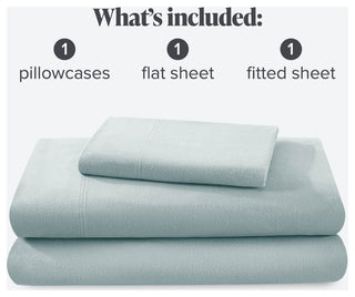 Bare Home Cotton Flannel Sheet Set, Light Blue, Twin Xl
