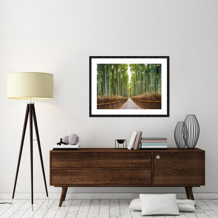 "Bamboo Forest, Kyoto, Japan" Framed Digital Print by Pangea Images, 44x34"