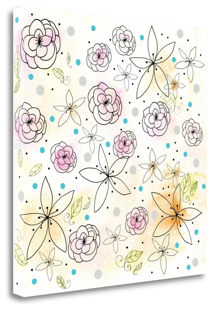 "Floral" By Sarah Ogren, Giclee Print on Gallery Wrap Canvas, Ready to Hang