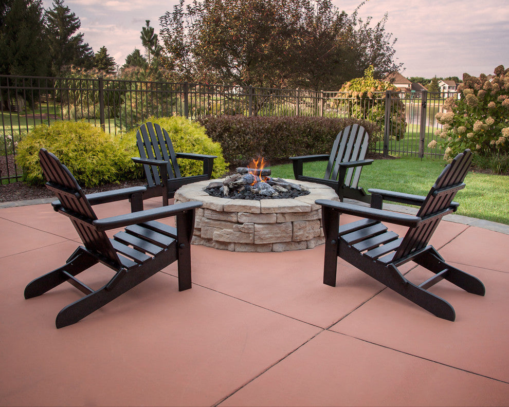 Ivy Terrace Classics 4-Piece Folding Adirondack Conversation Set, Sand