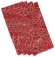 19x19", Olena Floral Print Napkin, Coral, Set of 4