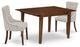 3Pc Dinette Set, Rectangular Table, Butterfly Leaf, Two Chairs, Mahogany