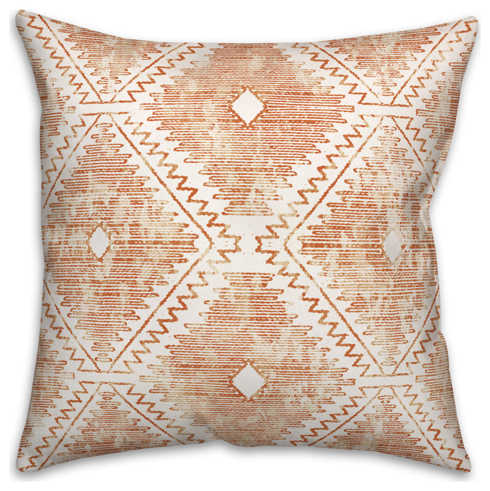Orange Ikat 18 x 18 Spun Poly Pillow