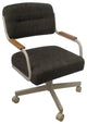 Swivel Tilt Kitchen Caster Chair with Wheels - M-114, Sanora Brown - Beige Natur