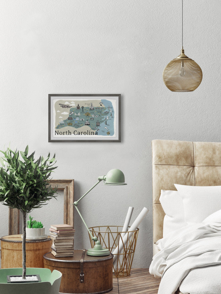 "To North Carolina II" Framed Painting Print, 12x8