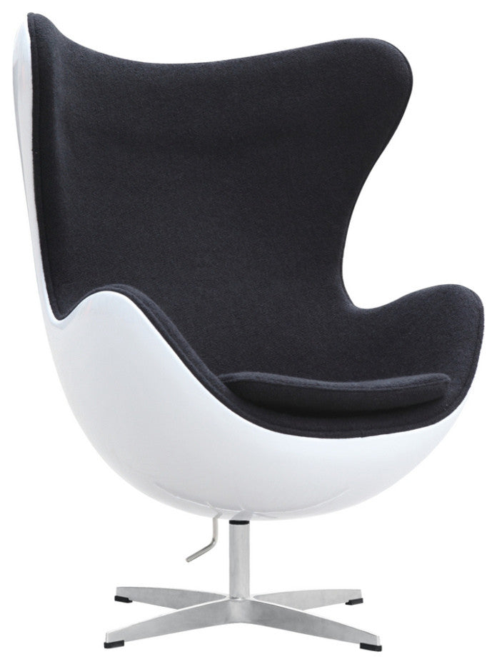 Modern Classics Fiesta Fiberglass Chair In Wool, Black