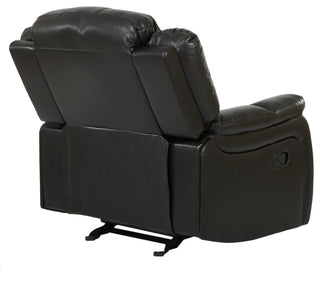 GDF Studio Hayvenhurst Black Leather Recliner/Glider Chair