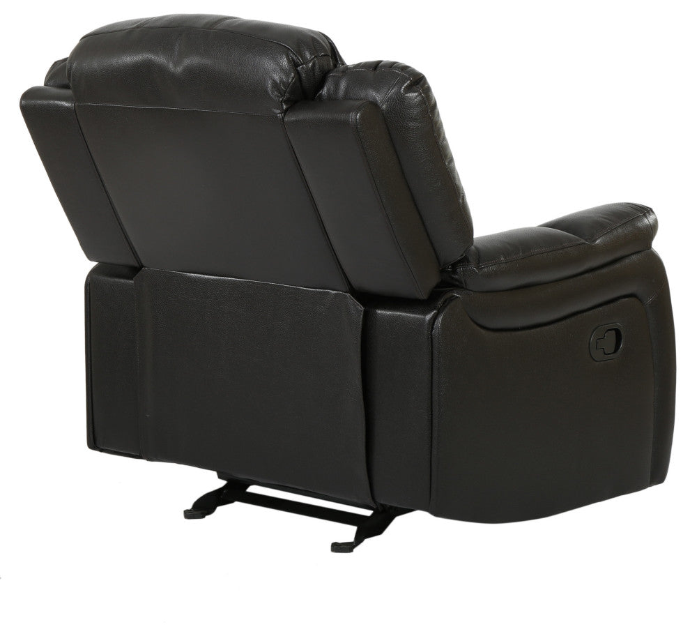 GDF Studio Hayvenhurst Black Leather Recliner/Glider Chair