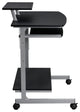 Techni Mobili Wood & Steel Compact Computer Cart with Storage in Graphite Gray