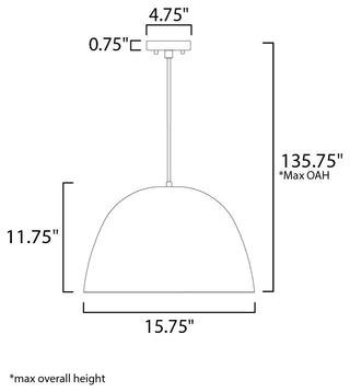 ET2 E24924 Palla 16"W LED Pendant - Dark Grey / Coffee
