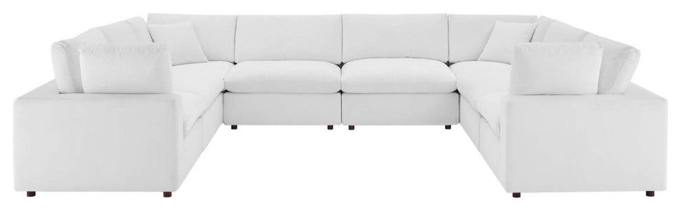 Sectional Sofa Set, Velvet, White, Modern, Living Lounge Hotel Lobby Hospitality