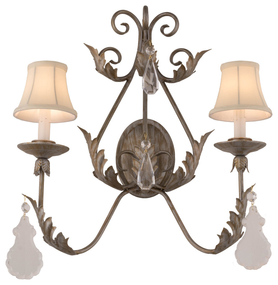 21 Wide French Elegance 2 Light Wall Sconce
