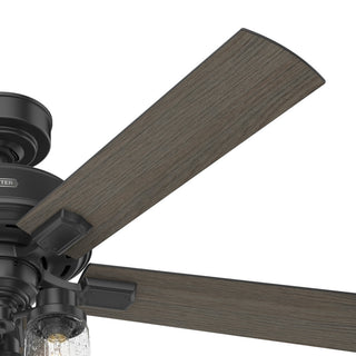 Hunter 52" Hartland Matte Black Ceiling Fan, LED Light Kit, Pull Chain