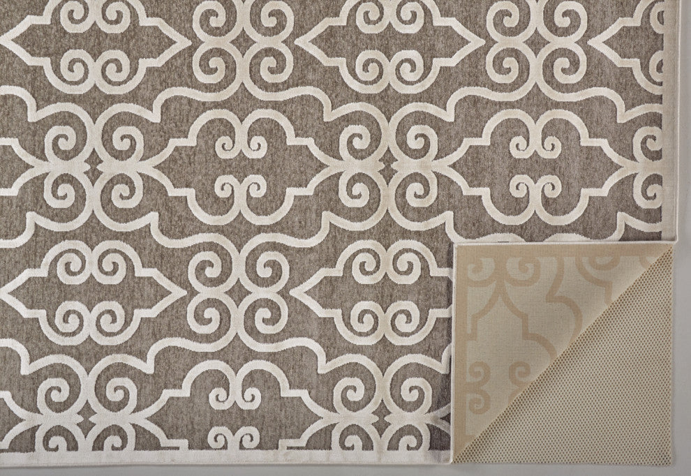 Weave & Wander Soho Zam Soft Chenille Rug, Gray/Ivory, 5'3"x7'6"