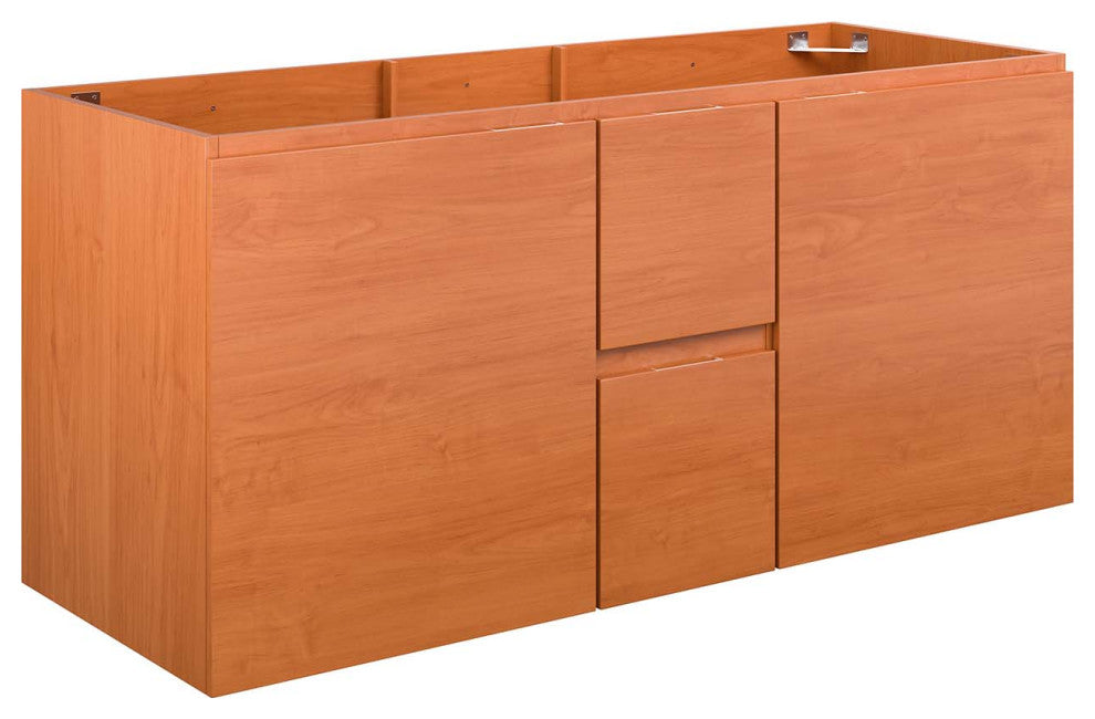 Scenic 48" Double Wall-Mount Bathroom Vanity Cabinet, Cherry Walnut