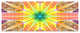 Yellow Glowing Fractal Texture, Abstract Canvas Art Print, 83"x32", 7 Panels