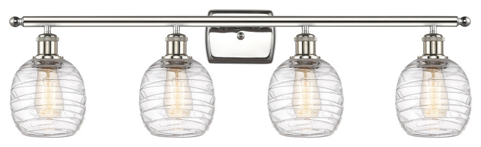 Innovations 516-4W-PN-G1013 4-Light Bath Vanity Light, Polished Nickel