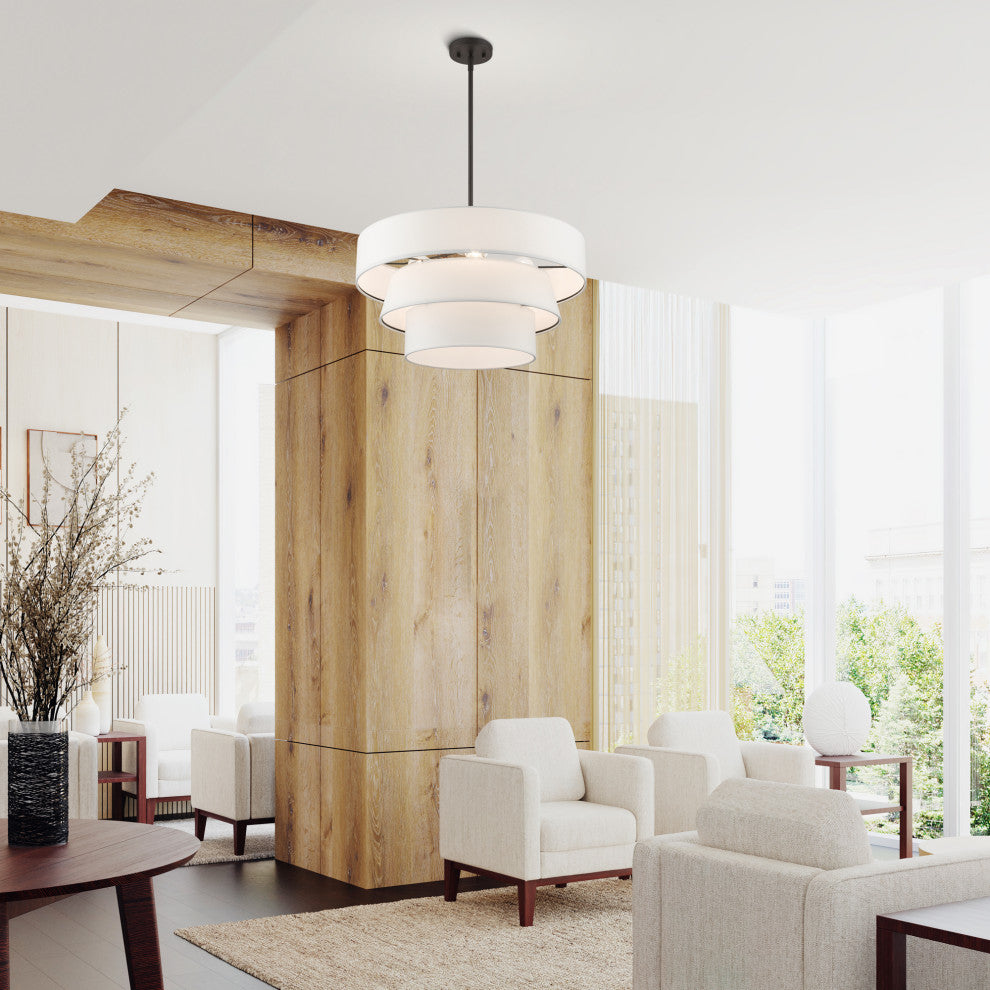 Livex Lighting Warrenville 4-Light Bronze Pendant Chandelier