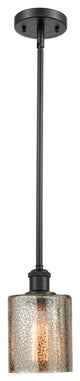 Cobbleskill 1-Light LED Pendant, Matte Black, Glass: Mercury