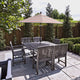 9' Stone Black Collar Tilt Crank Lift Aluminum Umbrella, Sunbrella, Dolce Oasis