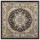 Florence Collection Persian Style Square 7' x 7' Black Area Rug