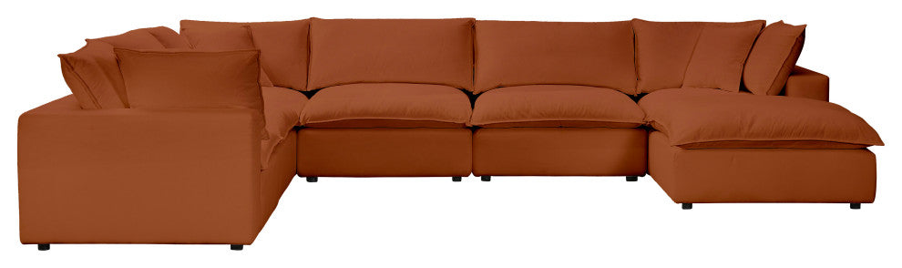 Cali Rust Modular Large Chaise Sectional