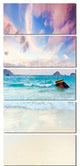 "Exotic Seashore Sunset Over Blue Sea" Seascape Art Canvas, 5 Panels, 28"x60"