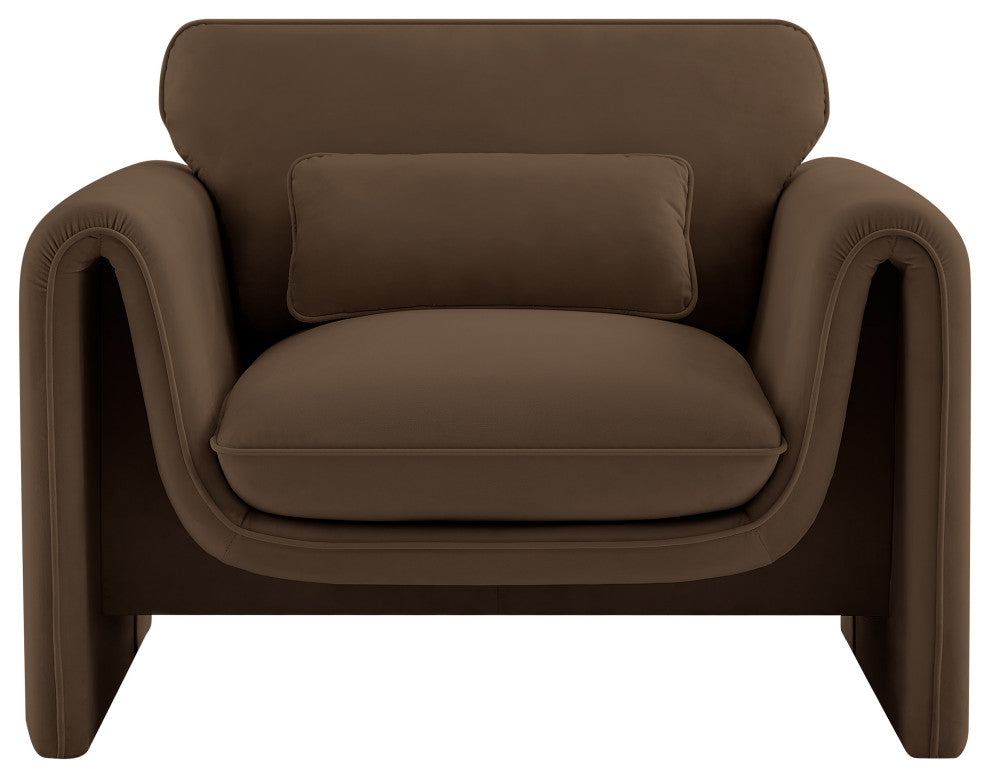 Sloan Brown Velvet Fabric Chair