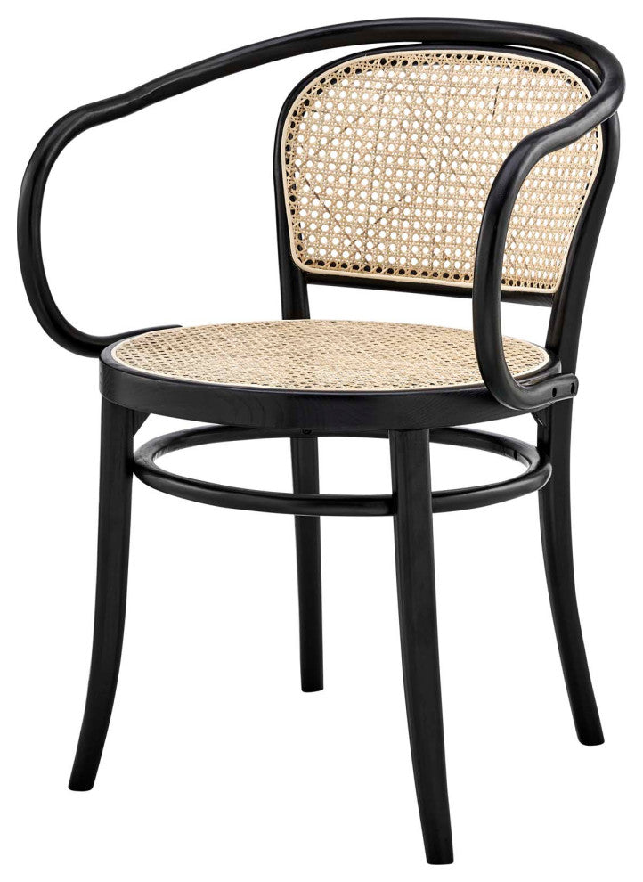 Side Dining Chair, Set of 2, Black, Wood, Modern, Cafe Bistro Hospitality