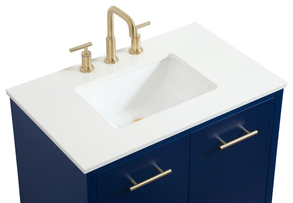 Home Living 19" Midcentury Modern Blue-Light Bathroom Vanity