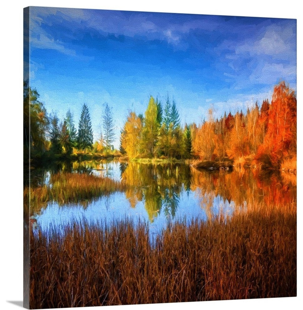 "Square Fall" Wrapped Canvas Art Print, 24"x24"x1.5"