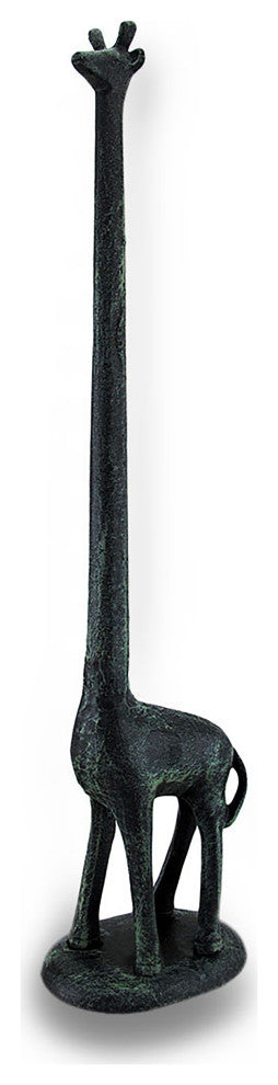 Verdigris Finish Cast Iron Giraffe Paper Towel Holder