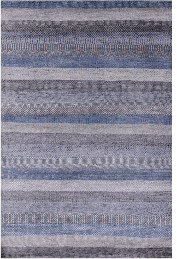 4' 1" X 6' 1" Wool and Silk Handmade Savannah Grass Rug Q11480