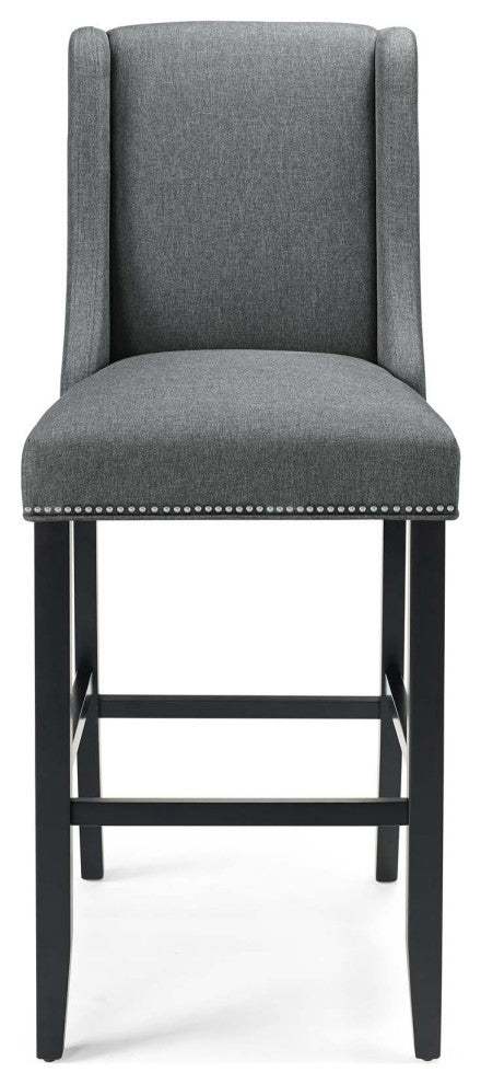 Bar Stool Chair Barstool, Fabric, Wood, Gray, Modern, Bar Pub Restaurant