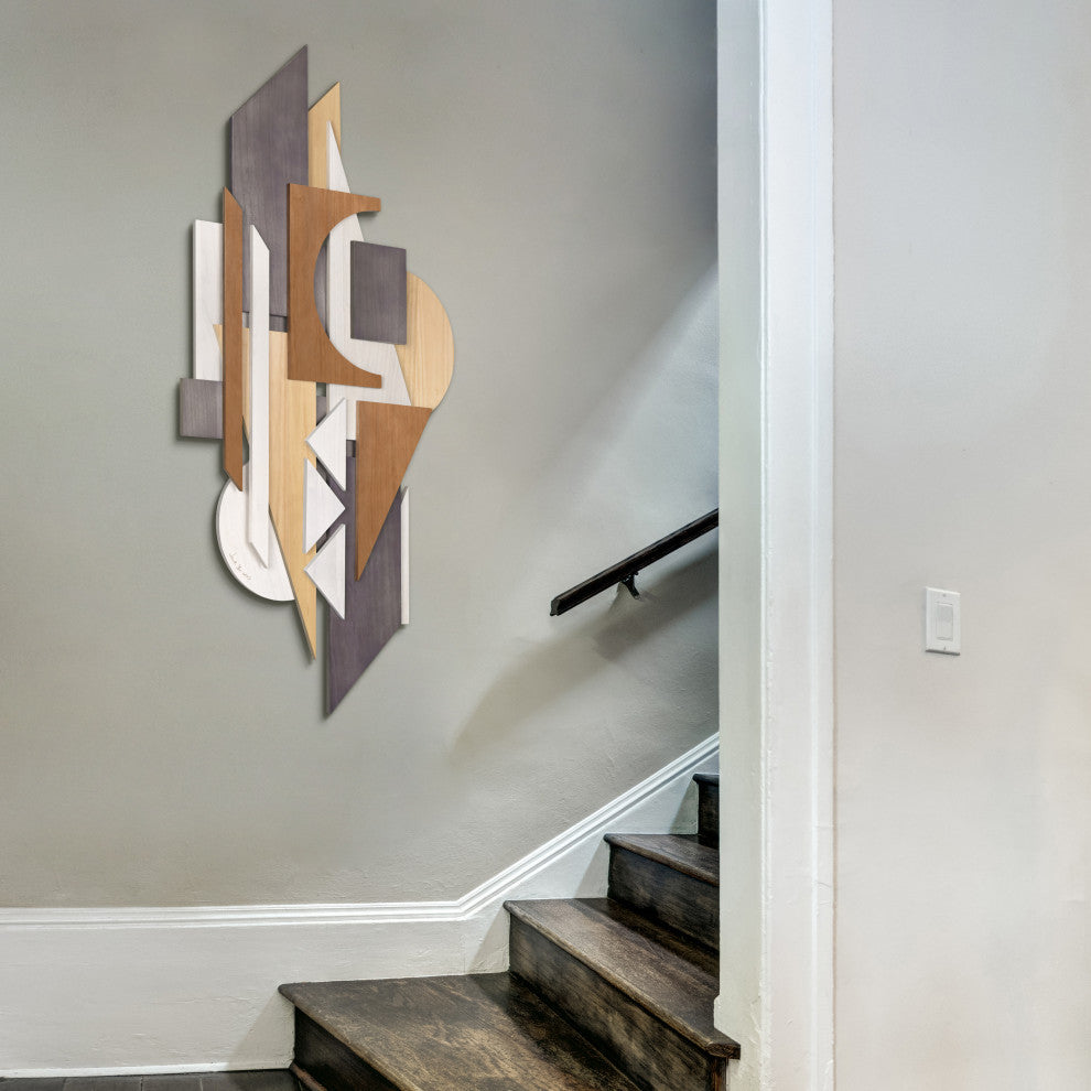"Moonlit Mist" Hand Made Wood Abstracts Wall Art, Ap-106b-4824-07