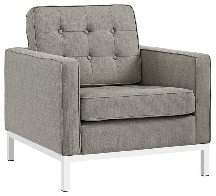 Modern Granite Loft Living Room Set Upholstered Fabric, 3-Piece Set