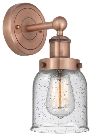 Small Bell 1-Light 7" Sconce, Antique Copper Finish, Seedy Shade