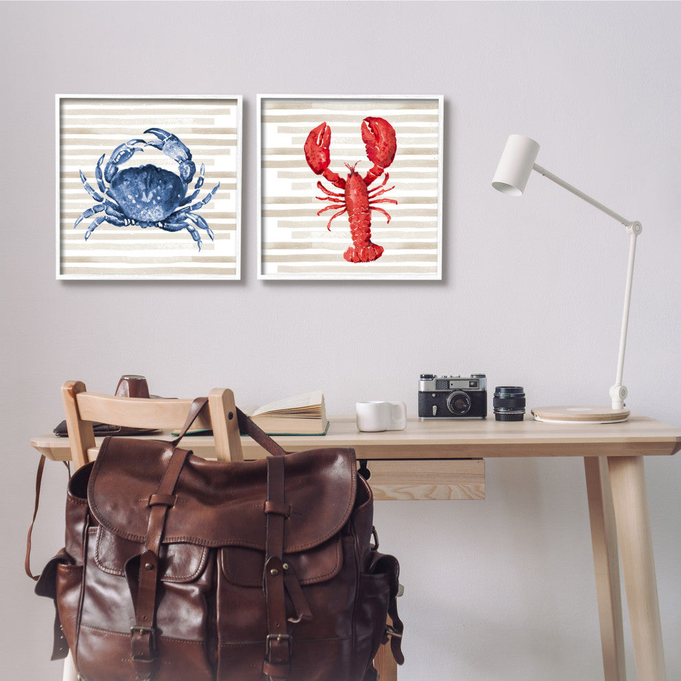 Nautical Blue Crab and Red Lobster,17 x 17