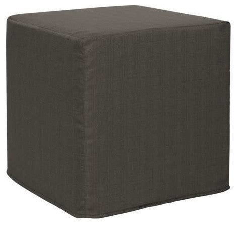 Sterling No Tip Block Ottoman, Charcoal