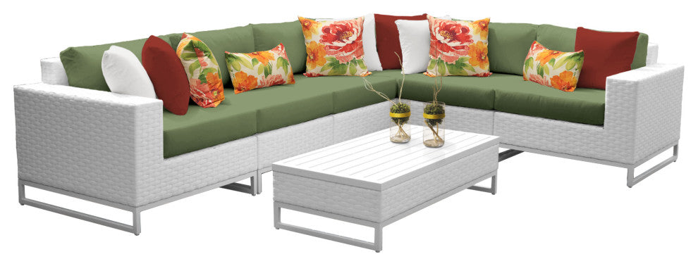Miami 7 Piece Outdoor Wicker Patio Furniture Set 07g