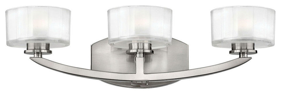 Hinkley Meridian Medium Three Light Vanity, Brushed Nickel