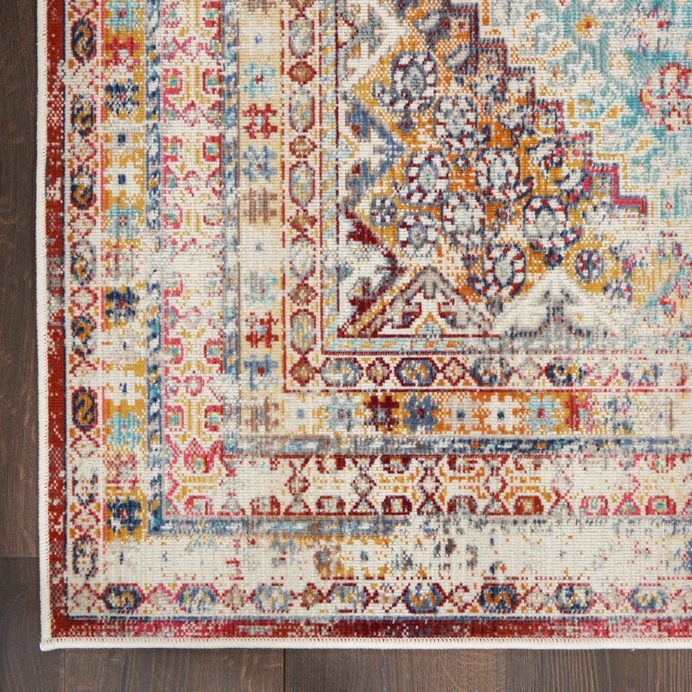 Nourison Vintage Kashan 2' x 4' Multicolor Vintage Indoor Area Rug