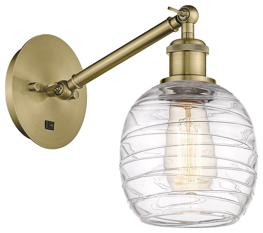 Innovations 317-1W-AB-G1013-LED 1-Light Sconce, Antique Brass