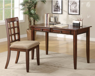 Benzara BM159085 Transitional 2 Piece Wooden Desk Set, Brown