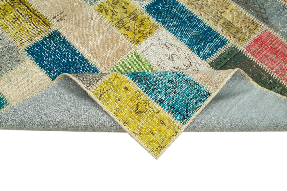 Rug N Carpet - Handwoven Turkish 5' 3" x 7' 10" Contemporary Patchwork Area Rug