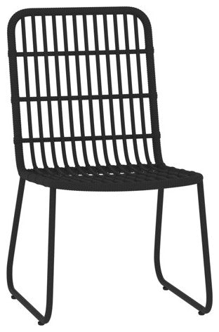 vidaXL Patio Dining Set 3 Piece Black Garden Outdoor Table and Chair Furniture