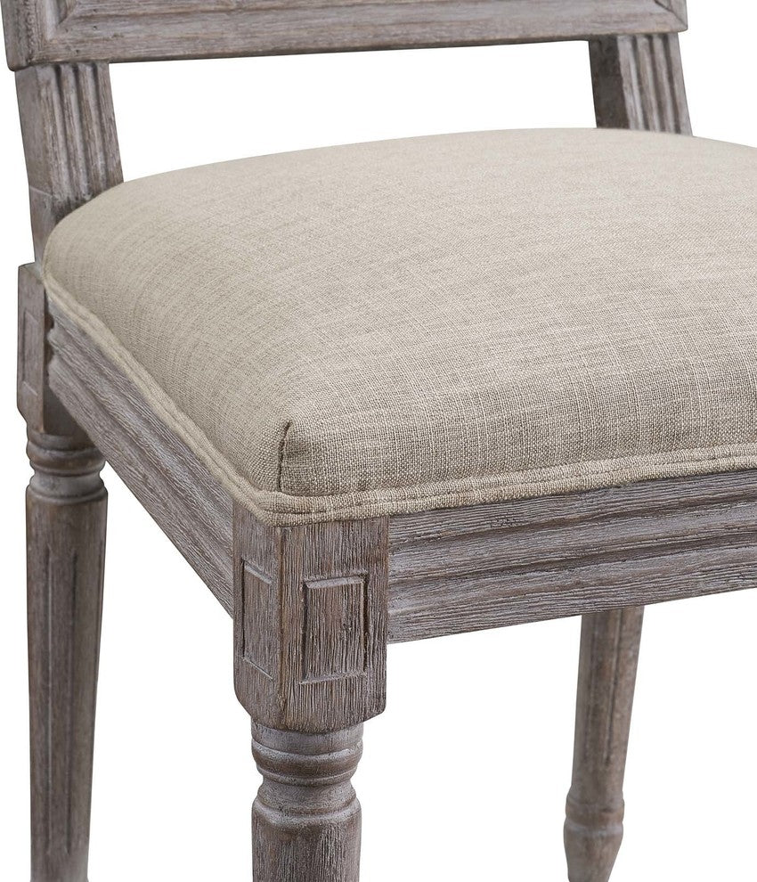 Court Dining Side Chairs Upholstered Fabric, Set of 2, Beige