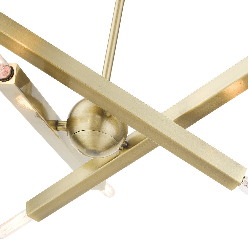 Antique Brass Modern, Urban, Sputnik, Dynamic, Timeless Chandelier
