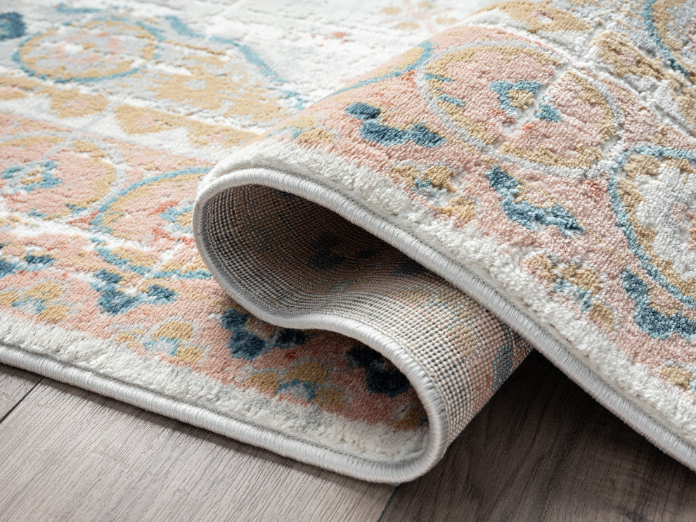 Abani Rugs Azure AZR170A Vintage Orange Ivory Diamond Area Rug