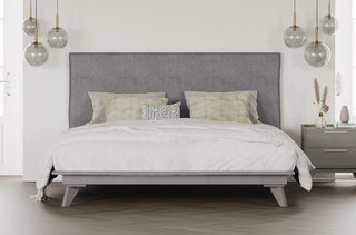 Portland Wood Platform Bed, Gray, Queen
